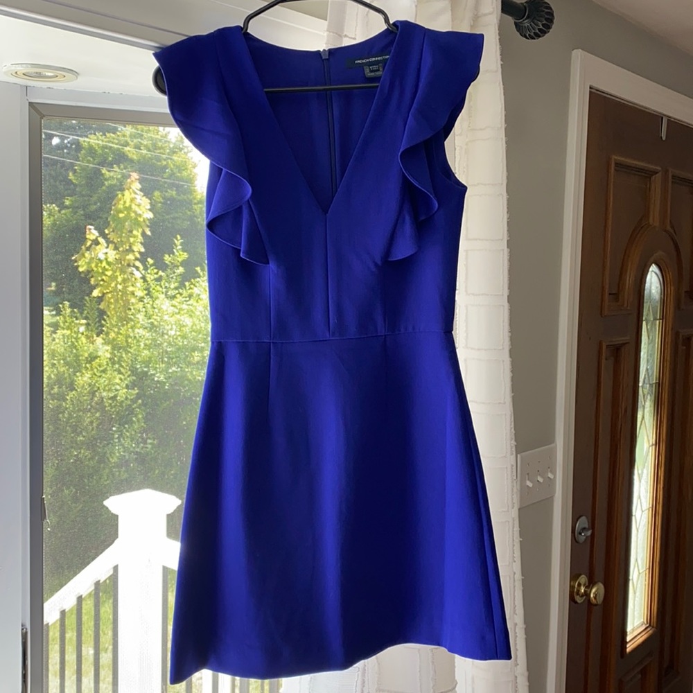 Royal blue mini dress! Size 2 wedding guest dress French connection